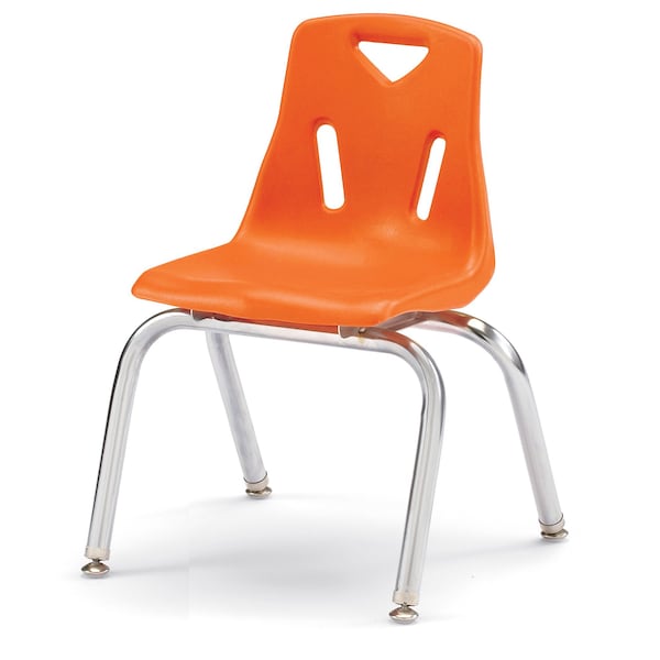 Berries Stacking Chair with Chrome-Plated Legs, 14 in. Ht, Orange